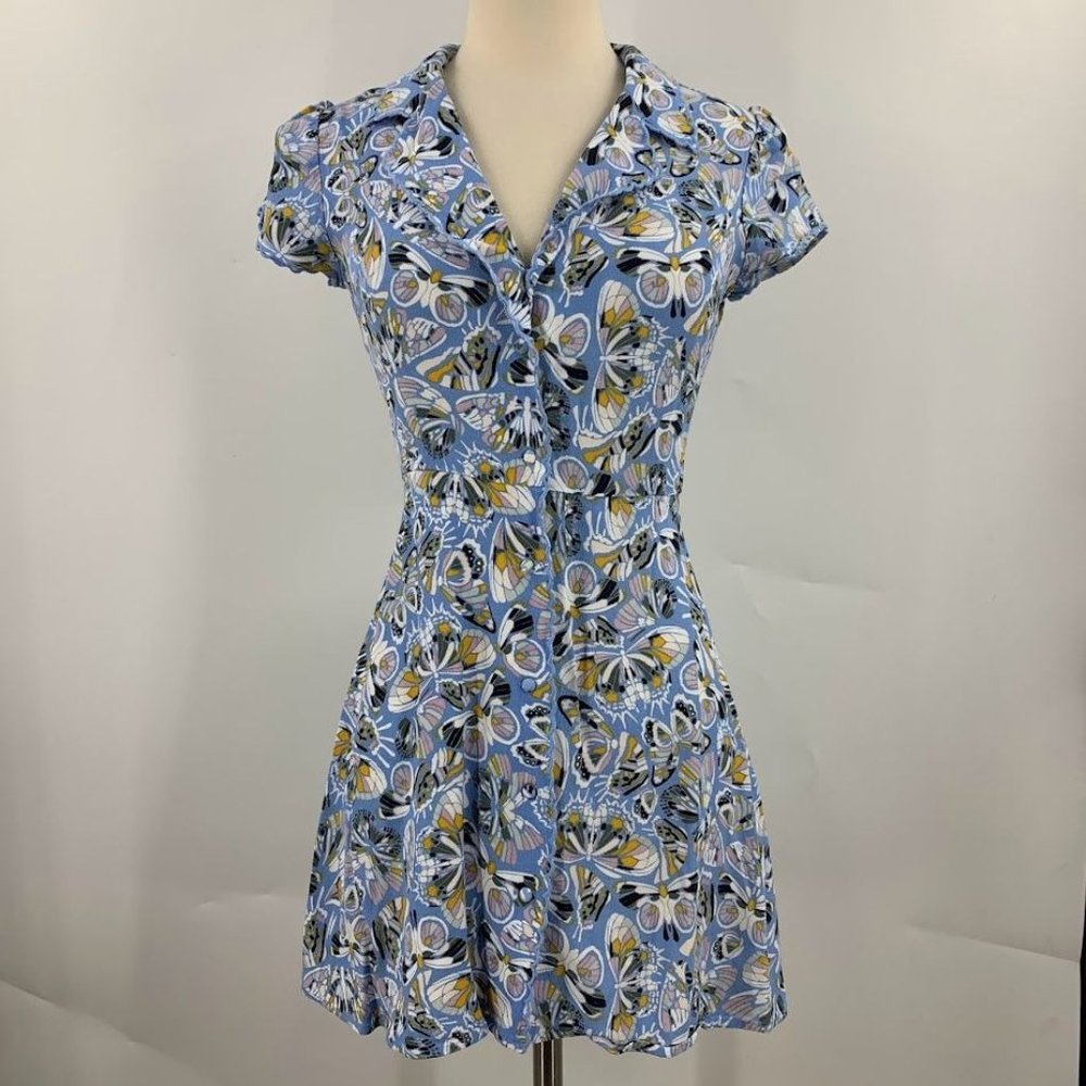 Sunday Best Women's New Vida Dress Low-Collar Short Sleeve Mini Dress Size XS